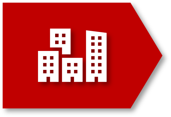 Buildings icon representing WUI zones and wildland urban areas
